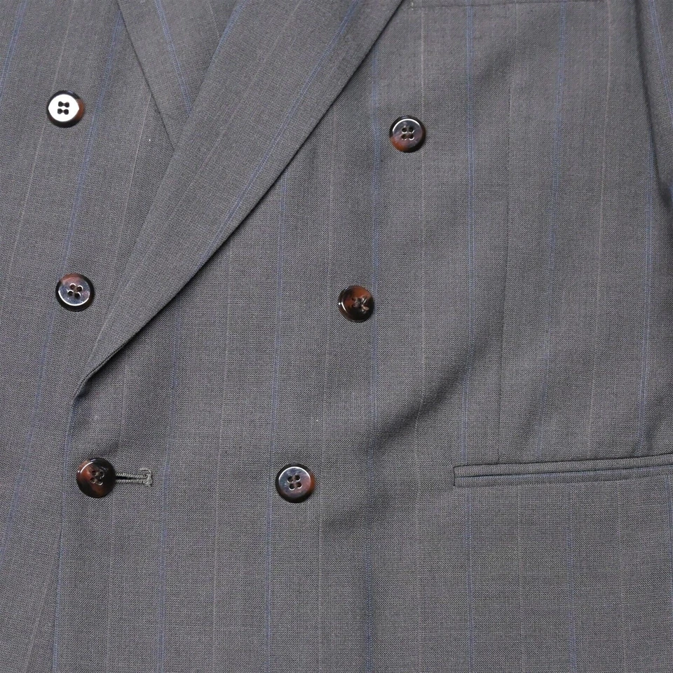 De Colección Farah 46R 38x30 Marrón Rayas Doble Pecho Hombre Chaqueta Pantalones Traje Foto 3 de 4