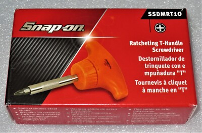 #ad *NEW* Snap on T HANDLE Ratcheting Screwdriver STUBBY SSDMRT1O *ORANGE* NIB $86.95