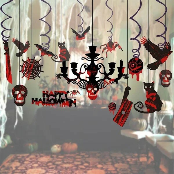 Unomor Halloween Hanging Decorations Creepy Swirl Ceiling Party