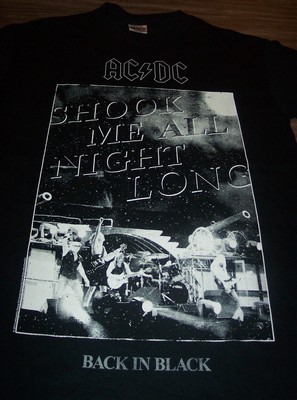 ACDC AC-DC  BACK IN BLACK Shook Me All Night Long  T-Shirt MENS SMALL NEW