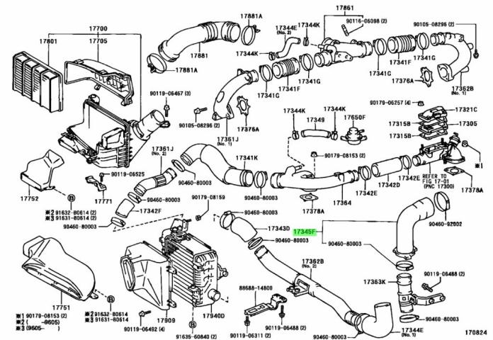 S TOYOTA SUPRA 80 HOSE AIR NO 5Genuine JDM OEM 17345-46040 | eBay