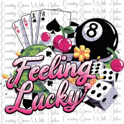 Sublimation Print Feeling Lucky Ready To Press Paper Ink Heat Transfer
