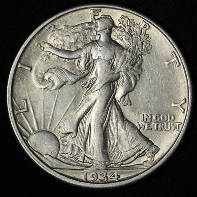 1934-D Walking Liberty Silver Half Dollar AU E328 YHM | eBay