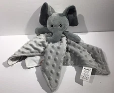 BORITAR Elephant Baby Security Blanket Soft Minkey Dot Lovey Gray Safari Animals