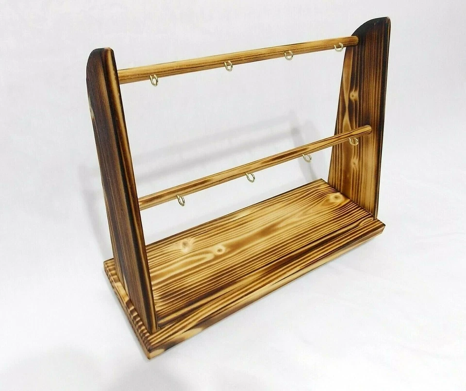 Pocket watch stand holds 8 watches rack holder desk top display fob watch wood - Image 2 of 4