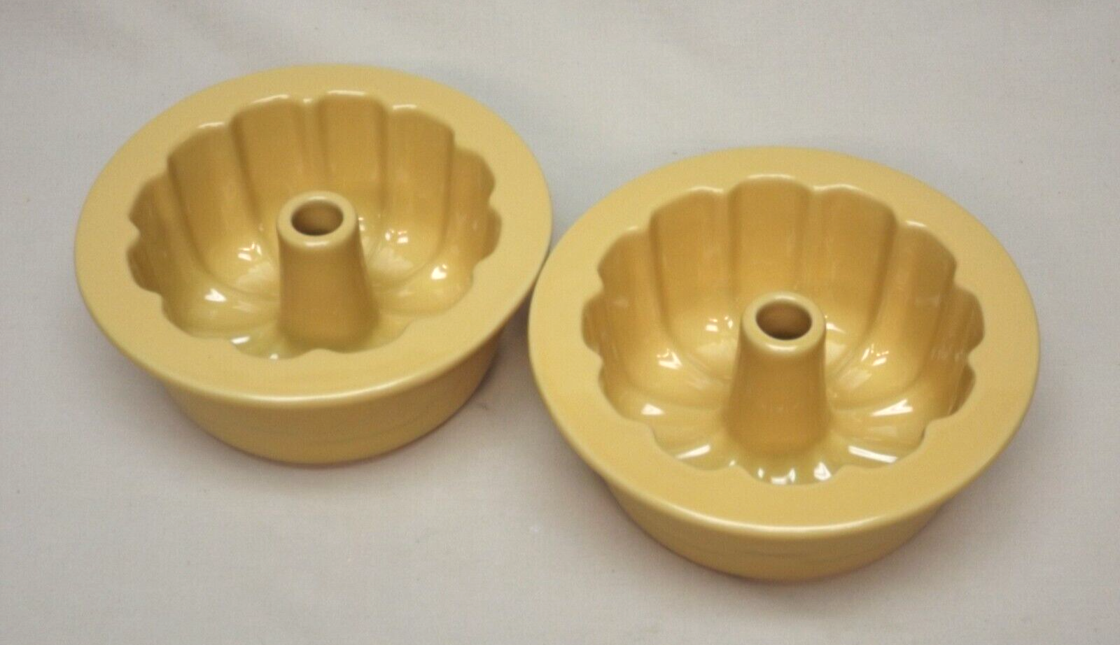 Longaberger Pottery Butternut Set of 2 Single Bundt Pans eBay