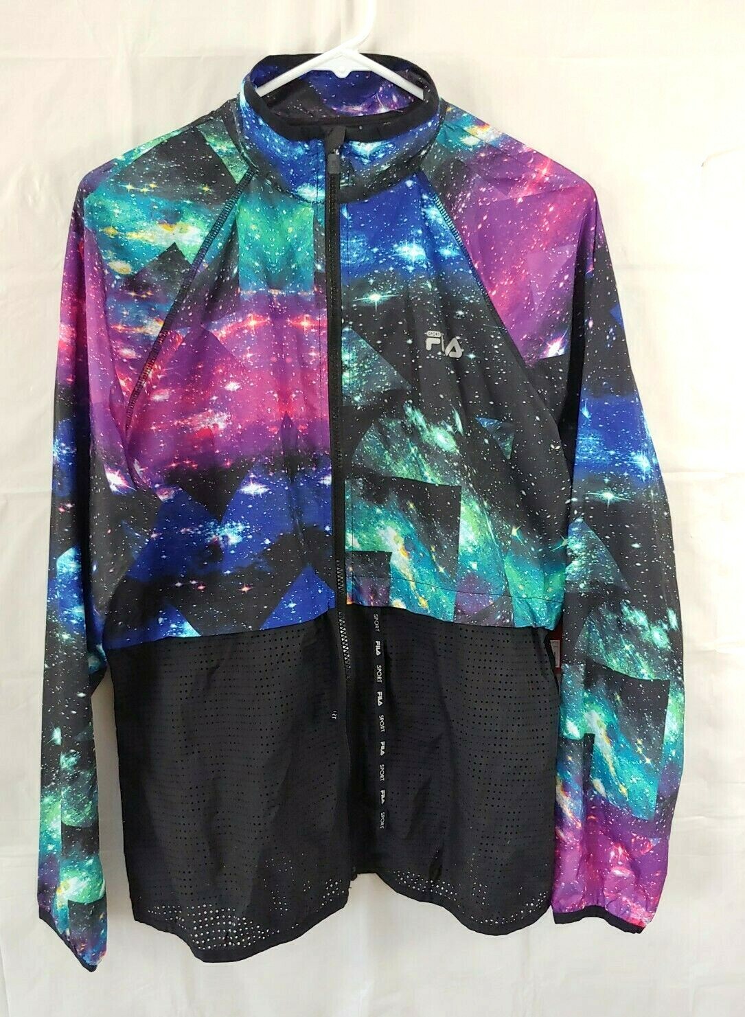 Giacca donna Fila grande colorata leggera ventilata stampa galassia atletica