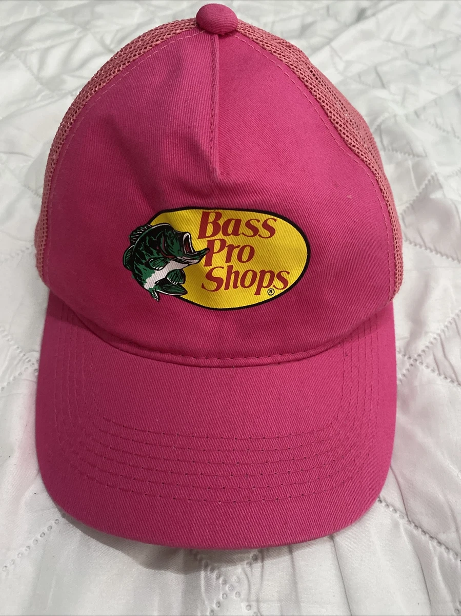 Vintage Gone Fishing Bass Pro Shops Youth Hat Pink Trucker Cap Mesh  Snapback