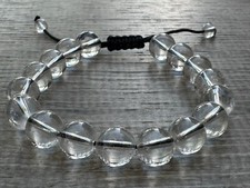 Grade A  Clear Quartz Crystal Adjustable Bead Bracelet 10mm, Genuine Gemstone
