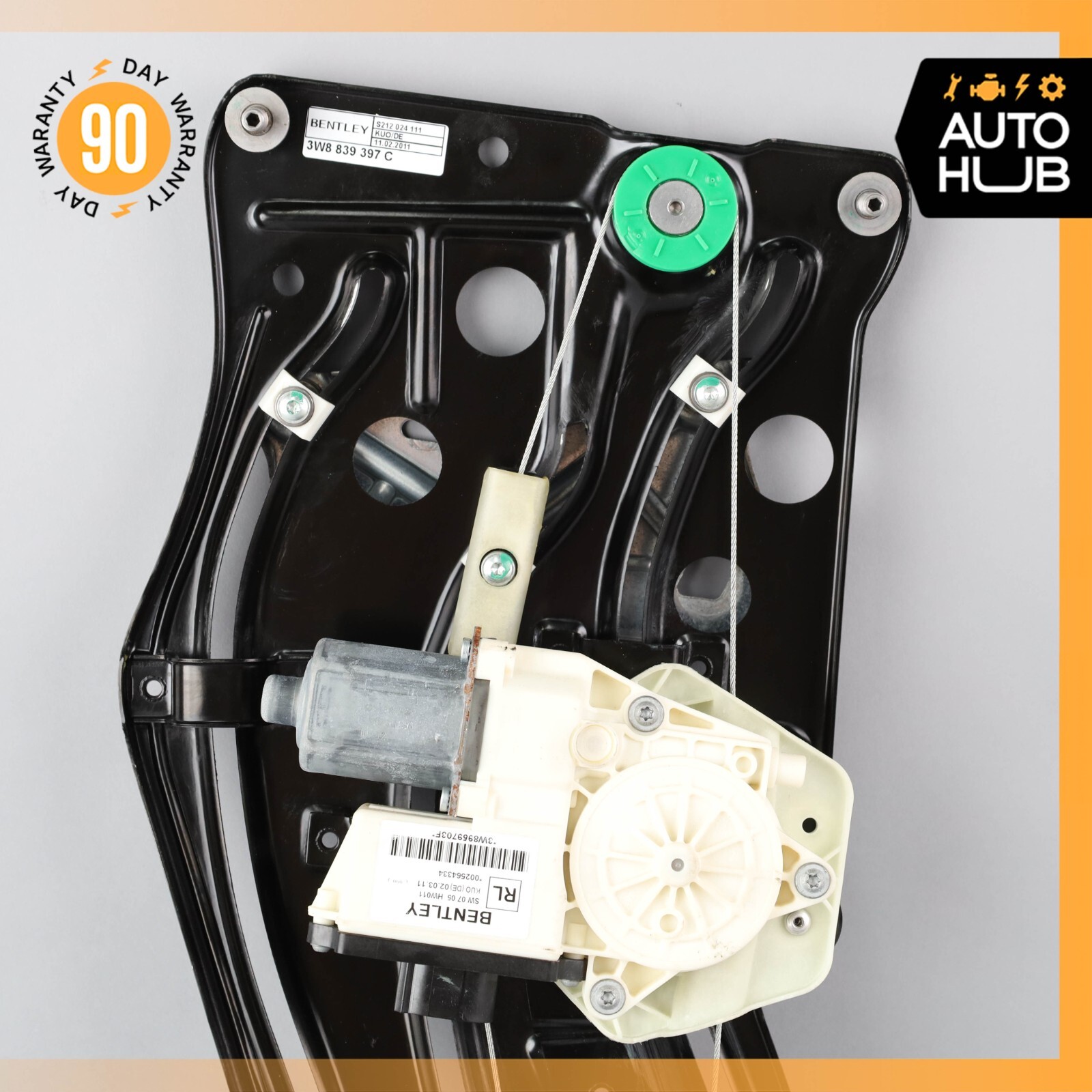 12-17 Bentley Continental GT Rear Left Side Quarter Window Regulator Motor OEM