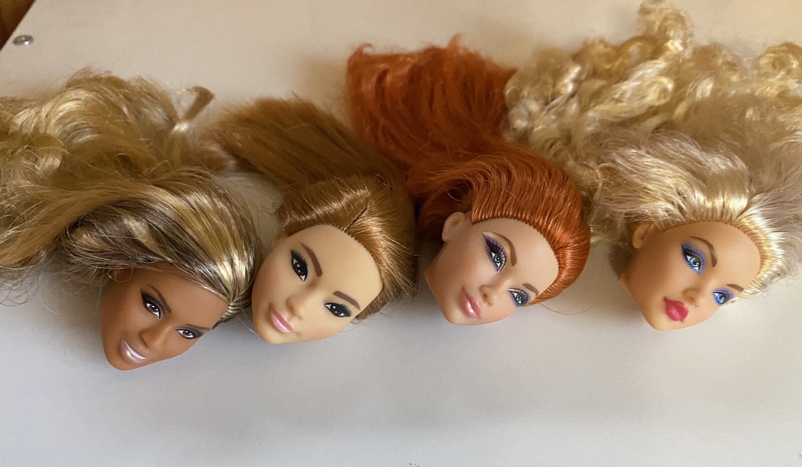 4 Barbie Doll Heads Lot