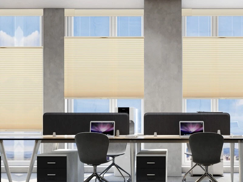 No-Screw Top-Down Bottom-Up Cellular Shades 1" Light Filter Cordless Beige Blind - Image 2 of 4