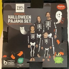 L D Glow in the Dark Skeleton Pajamas Costume Size Medium 8-10 Years New