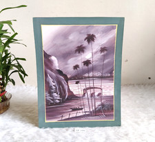 Vintage Nathdwara Handbemalt Natur Brücke Baum See Porträt Wanddekoration PP782