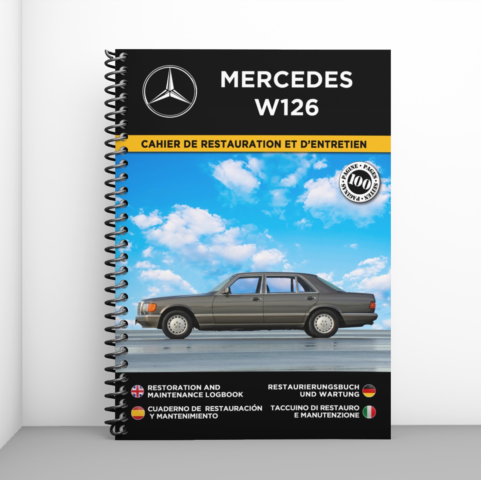 Carnet restauration Mercedes W126 manuel atelier et suivi entretien SEC