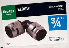 SharkBite EvoPEX 3/4" 90 Degree Elbow Fitting, K256A Case of 6