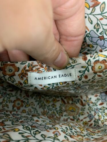 American Eagle Damen Umhängetasche braun Wildleder Saddle Bag Blumenfutter Boho - Bild 11 von 14