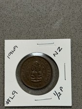 🎒LOVELY 1949 NEW ZEALAND HALF PENNY🎒KING GEORGE VI LONDON ENGLAND #L9🎒