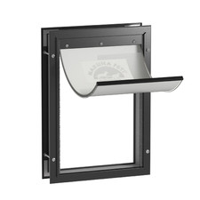 Black Deluxe Aluminum Large Pet Door for Pets up to 100 Lbs