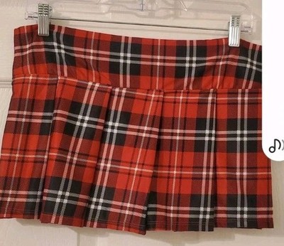Body Rage Red Plaid Super Mini Skirt Size Sm/md