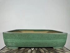 Preowned Japanese Tokoname Rectangular Bonsai Pot Yamafusa - 16.75” By 12.5”