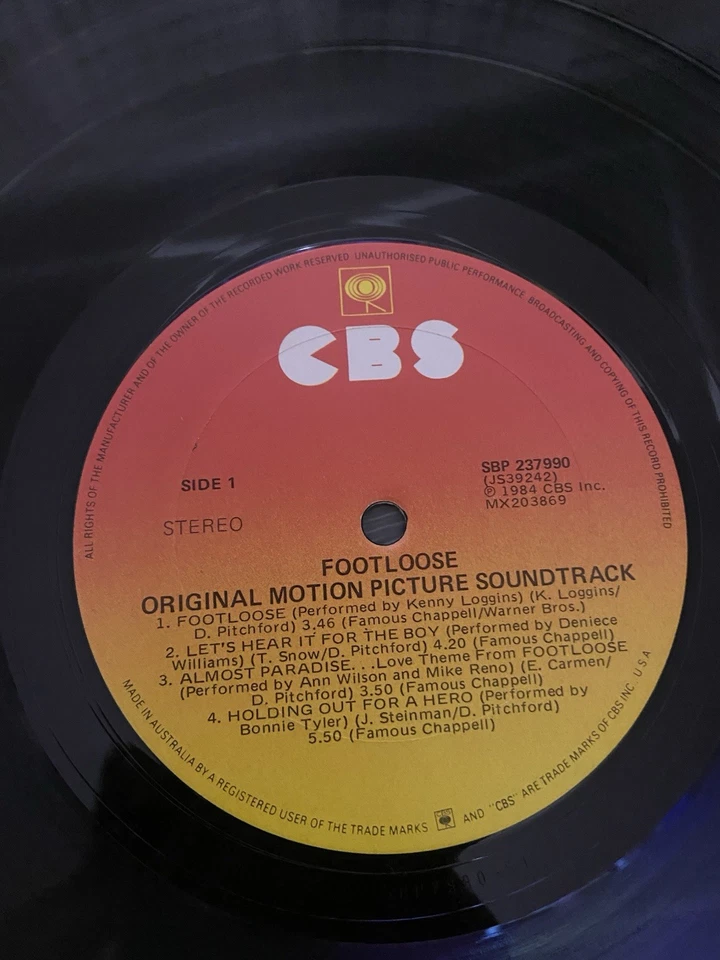 FOOTLOOSE ORIGINAL MOTION PICTURE SOUNDTRACK 1984 Vinyl Lp Record Album +lyrics - Image 4 of 4