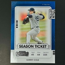 Gerrit Cole 2021 Panini Contenders #11 New York Yankees ⚾ Baseball Card