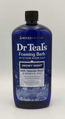 Dr Teal's LIMITED EDITION Snowy Night Epsom Salt Soak & Foaming Bath New 34 Oz