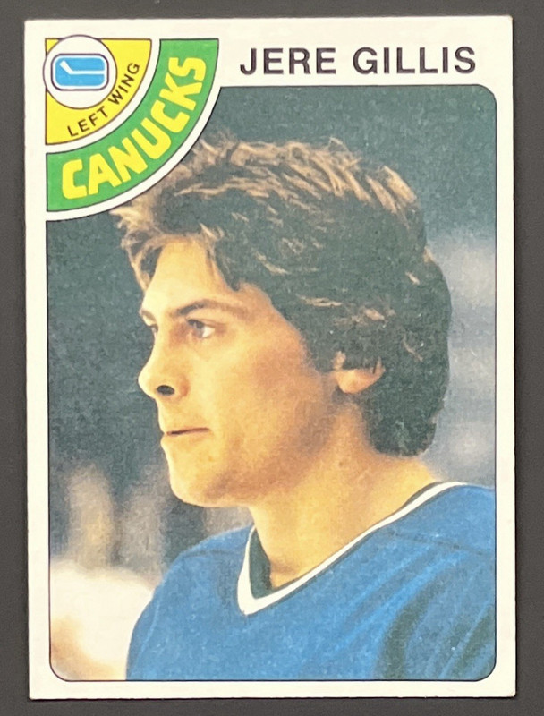 Topps Jere Gillis #109 Vancouver Canucks NHL Hockey Card 1978-79 Rookie