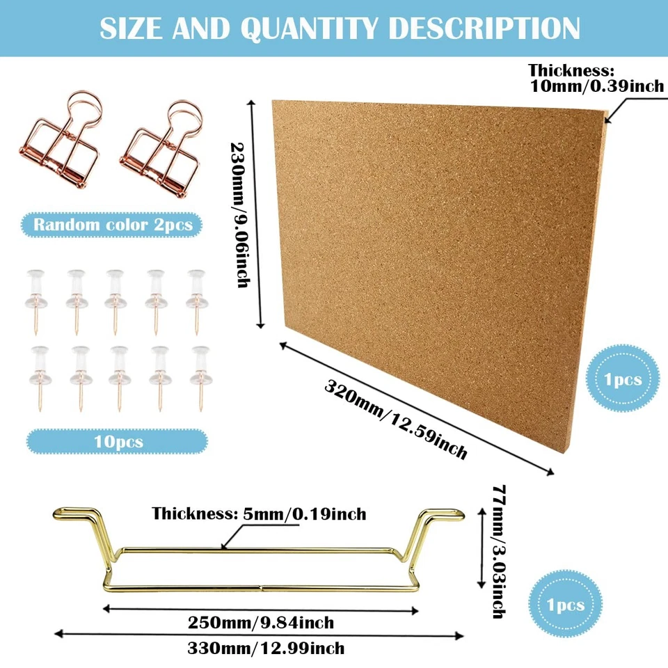 Cork Board Bulletin Board with Stand Desktop Double Sided Message Memo Pictur... - Image 2 of 4