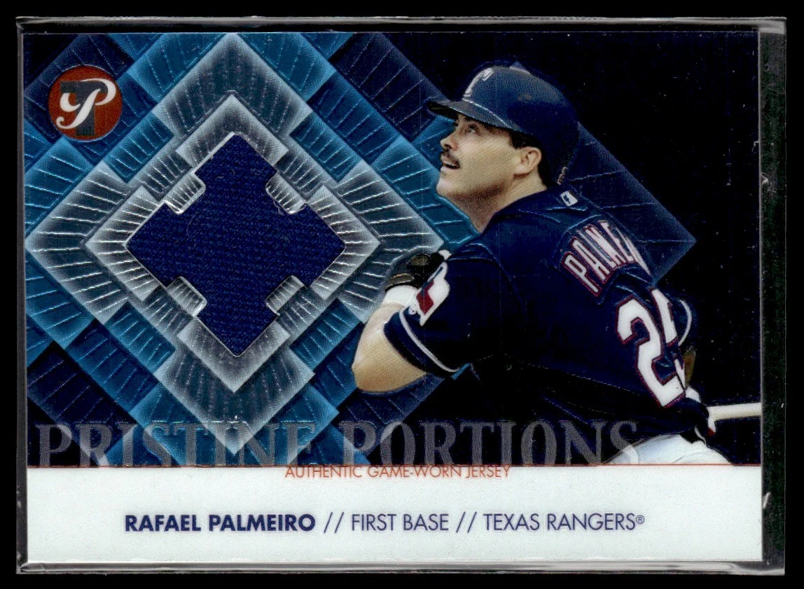 2002 Topps Pristine Portions Patch Rafael Palmeiro 0123/1000 Texas Rangers