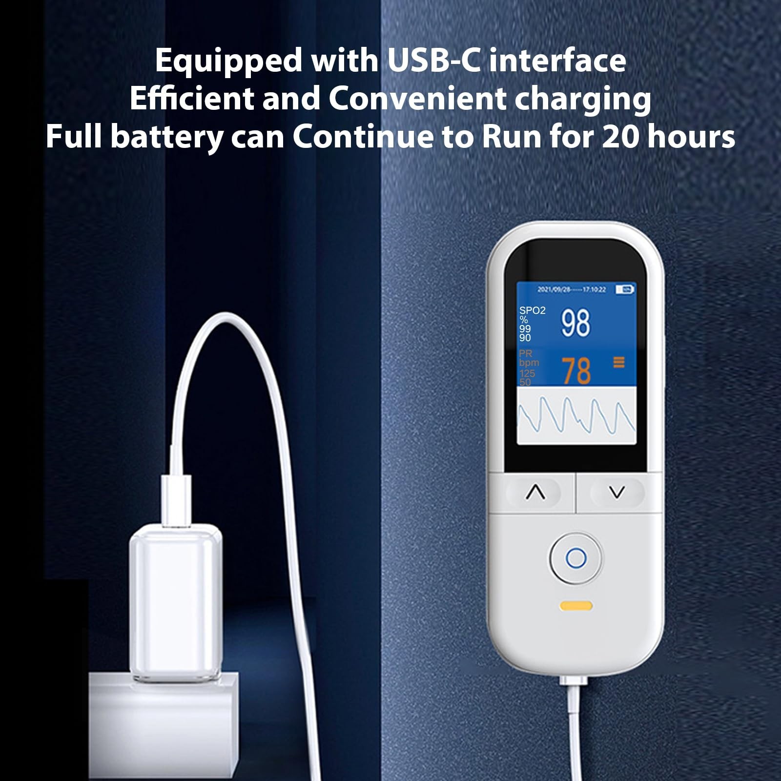 Handheld Pulse Oximeter for kids - Continuous Oxygen & Heart Rate Monitor wit...