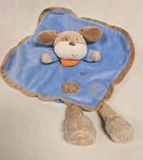Small Wonders Lovey Plush Puppy Blue Satin 12 in Security Blanket Dog Gone Cute