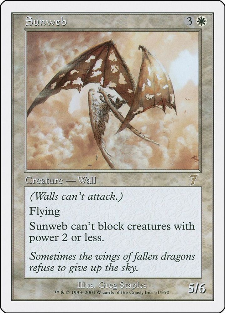 2001 Magic: The Gathering: 7th Edition - Sunweb (#51, Rare, Moderately Played)