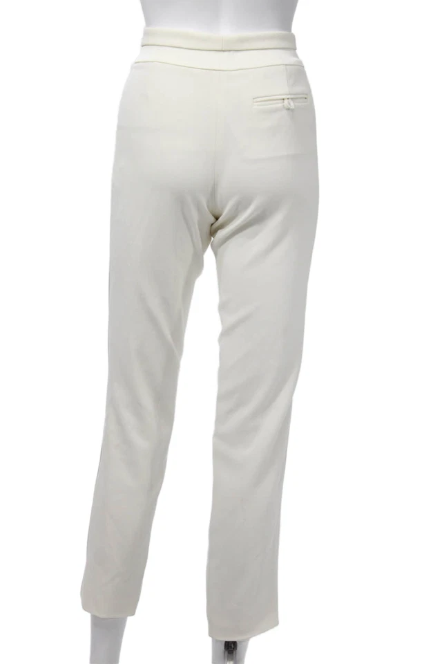 Pantalones de vestir para mujer Haute Hippie blancos mezcla de triacetato botones talla 6 Foto 3 de 4