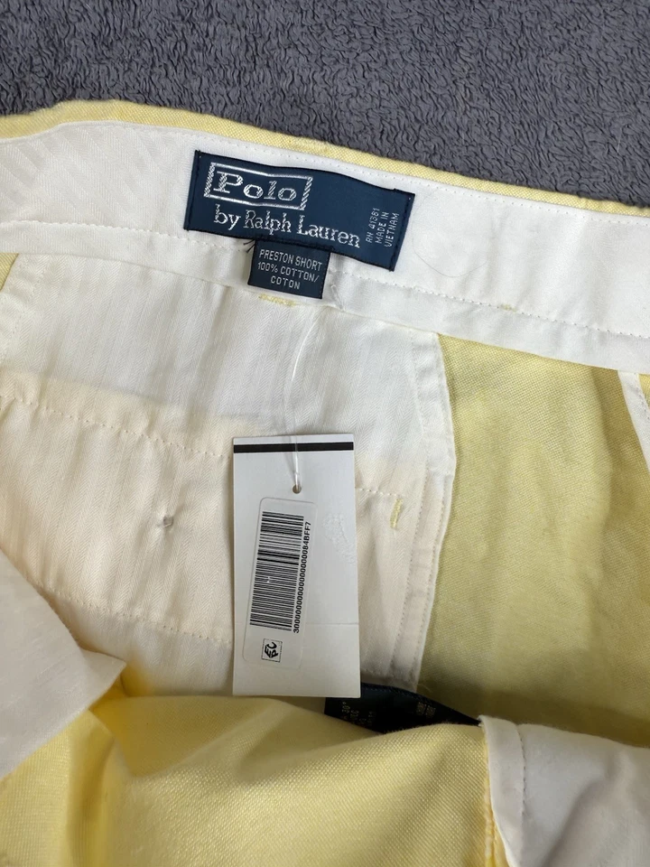 Polo Ralph Lauren Shorts Men's 42 Yellow Chino Preston Cotton Pocket - Image 3 of 4