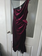 Asos One shoulder velvet dress size 8