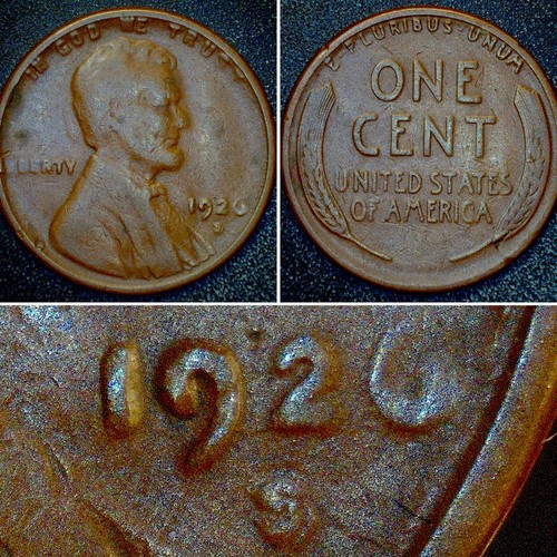 🔥 Late-Stage Die Cap Error on Semi-Key Date! 1926-S Lincoln Wheat Cent Penny 1c