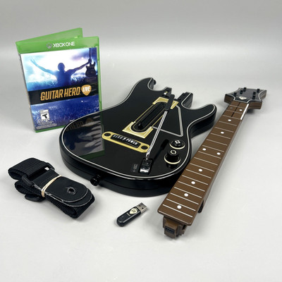 Guitar Hero Live Bundle Xbox One w/ Guitar Game Dongle & Strap 2015 - Tested