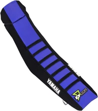 Dcor Ribbed Seat Cover Black/Blue/Black #30-50-127 for Yamaha YZ125/YZ250/YZ250X