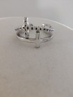 FZN 925 Sterling Silver Double Cross Ring Open Cuff Adjustable Size 5 CZ Signed — photo 6