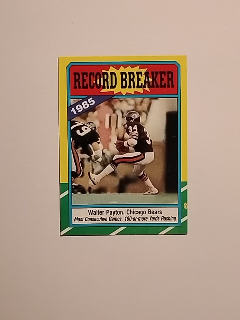 Walter Payton Record Breaker 1986 Topps #7 Chicago Bears HOF