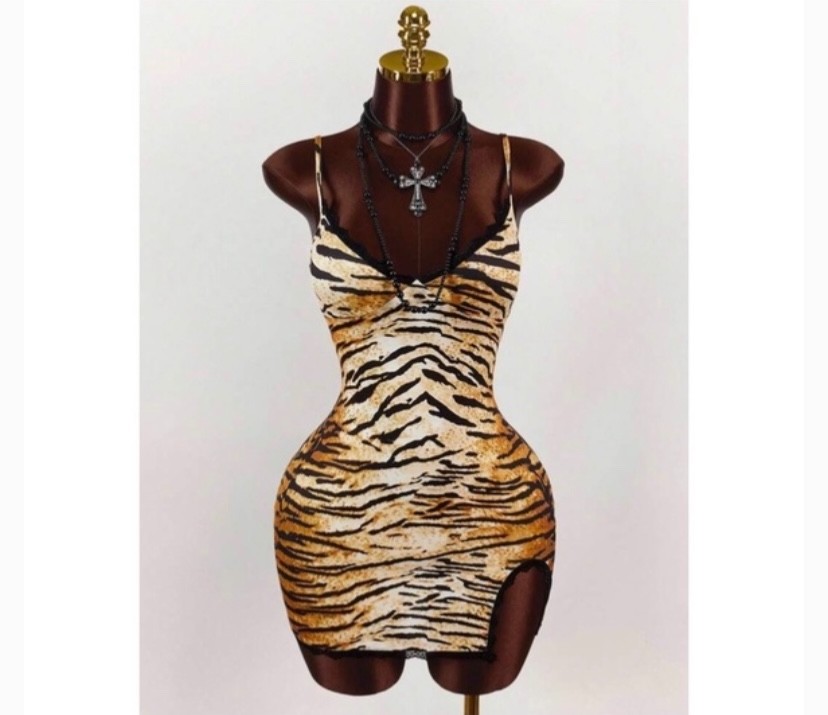 Tiger Print Mini Dress | eBay