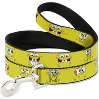 "Dog Leash 6-FEET Spongebob Expressions Yellow Narrow 0.5\" (Us Import)"
