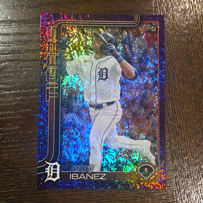 Topps 2025 Series 2 Purple Holofoil Andy Ibanez #442 /250 Tigers