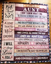 FREE OEKO TEX STANDARD 100 Throw 62 x 74 Love My Aunt Pinks Throw Blanket New