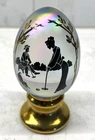 Limited Ed. Fenton Iridescent Egg of a Couple Playing Coquette 1812/2500