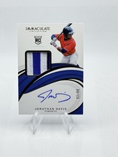 2019 Panini Immaculate Jonathan Davis #4 Rookie Patch Auto Blue Jays RPA  /99 SP