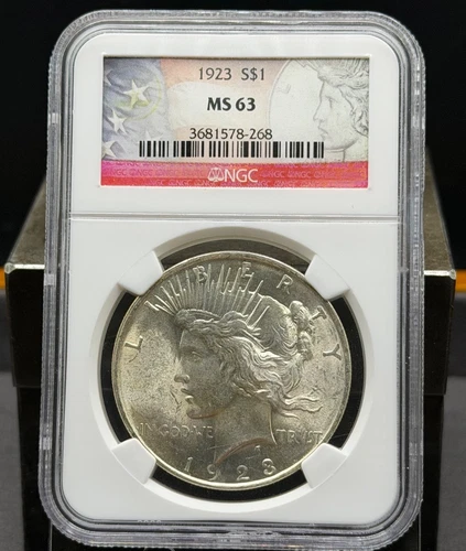 1923 PEACE SILVER DOLLAR ~ NGC - MS 63 ~BEAUTIFUL COIN