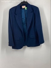 Pendleton Womens Blue Wool Notch Lapel Long Sleeve Two-Button Blazer Size Medium